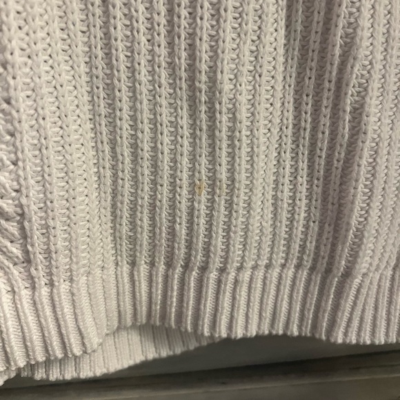 Vince Optic White‎ Ribbed Chunky Knit Oversized V-Neck Sweater Minimalist - Picture 5 of 8